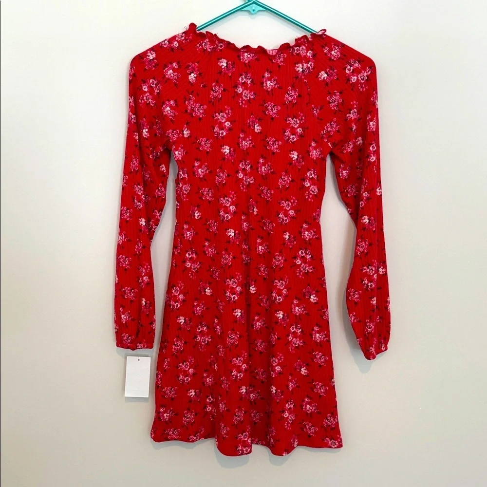 Self Esteem Red Floral Girls Dress Size M